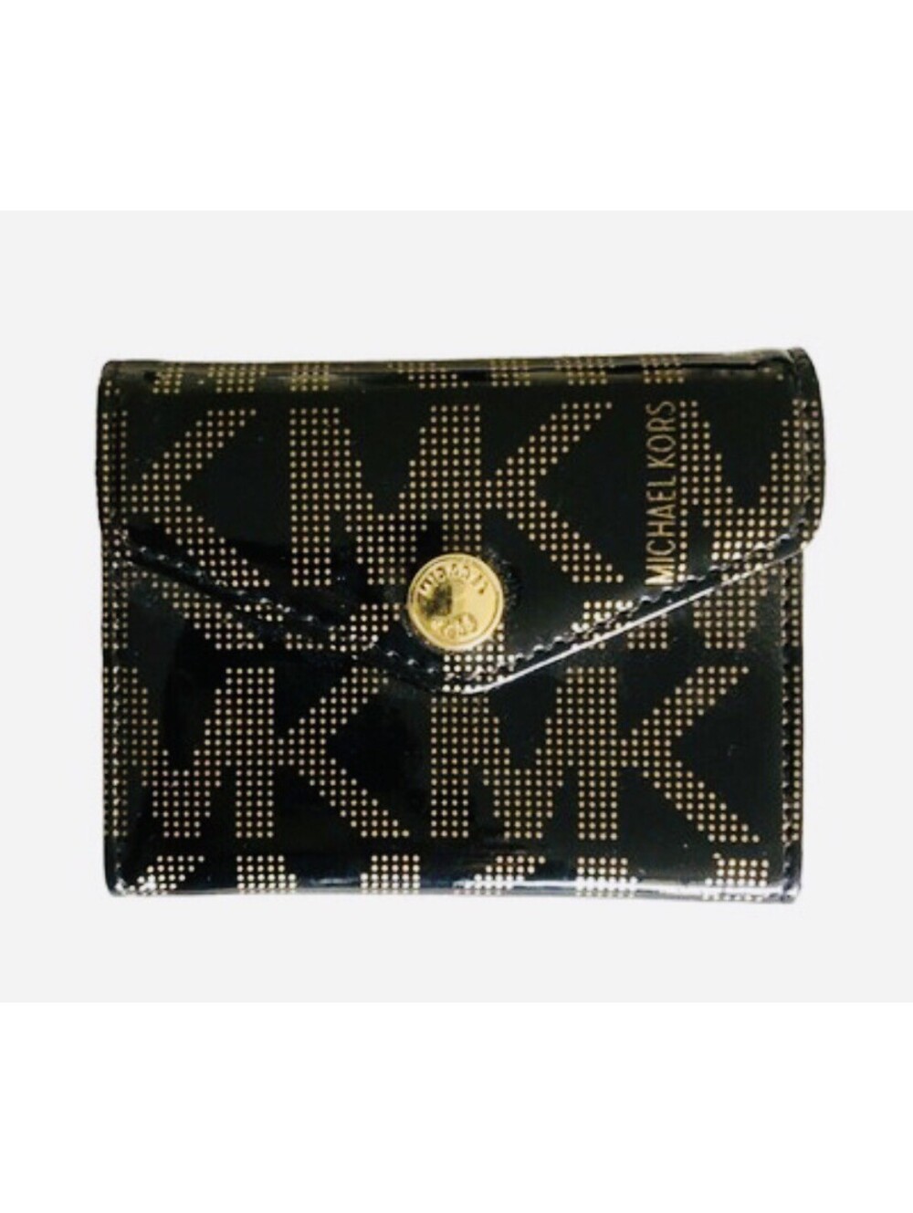 Michael Kors Leather Brown/Black Logo MK Coin Wallet/Credit Card/ ID NWOT